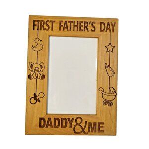KATE POSH Picture Frame FIRST Father's Day Best DAD Daddy & Me Wood 4 x 6 Photo